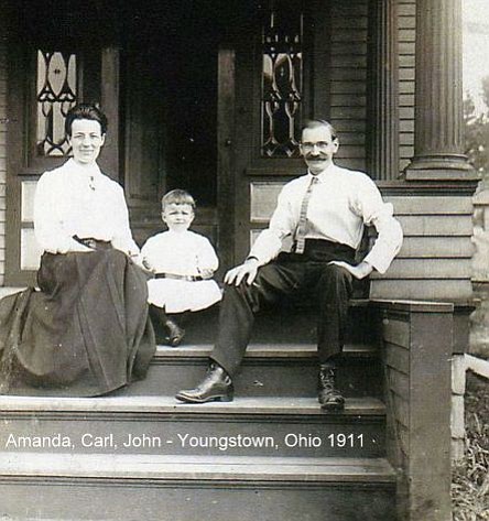 A family portrait of Amanda, Carl and John Skooglund in 1911, before they left Ohio.