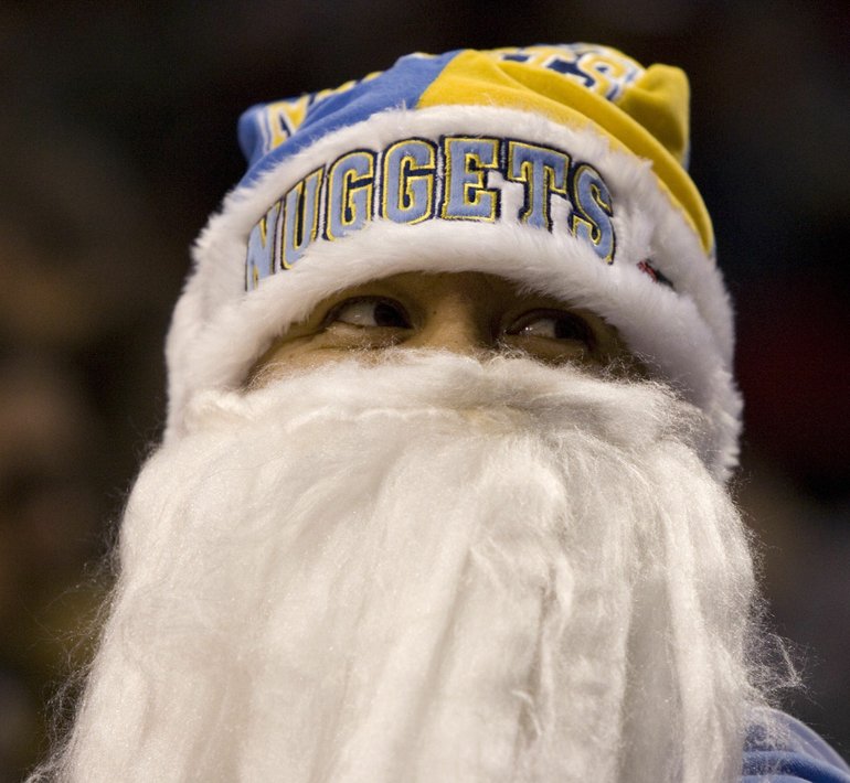 The Associated Press
Denver Nuggets equipment manager Sparky Gonzalez was in the holiday spirit.