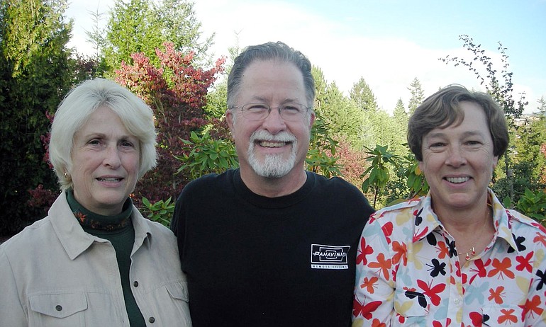 Master Gardeners, from left, Fran Hammond, Dean Sutera and Karen Palmer