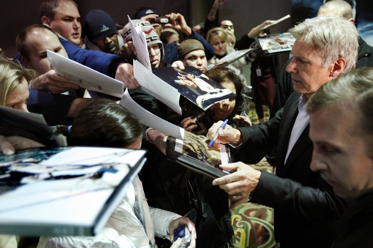 Actor Harrison Ford signs autographs Jan.