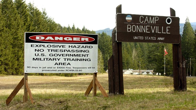The U.S. Army used Camp Bonneville, northeast of Vancouver, as an artillery range and training ground from 1909 through 1995.