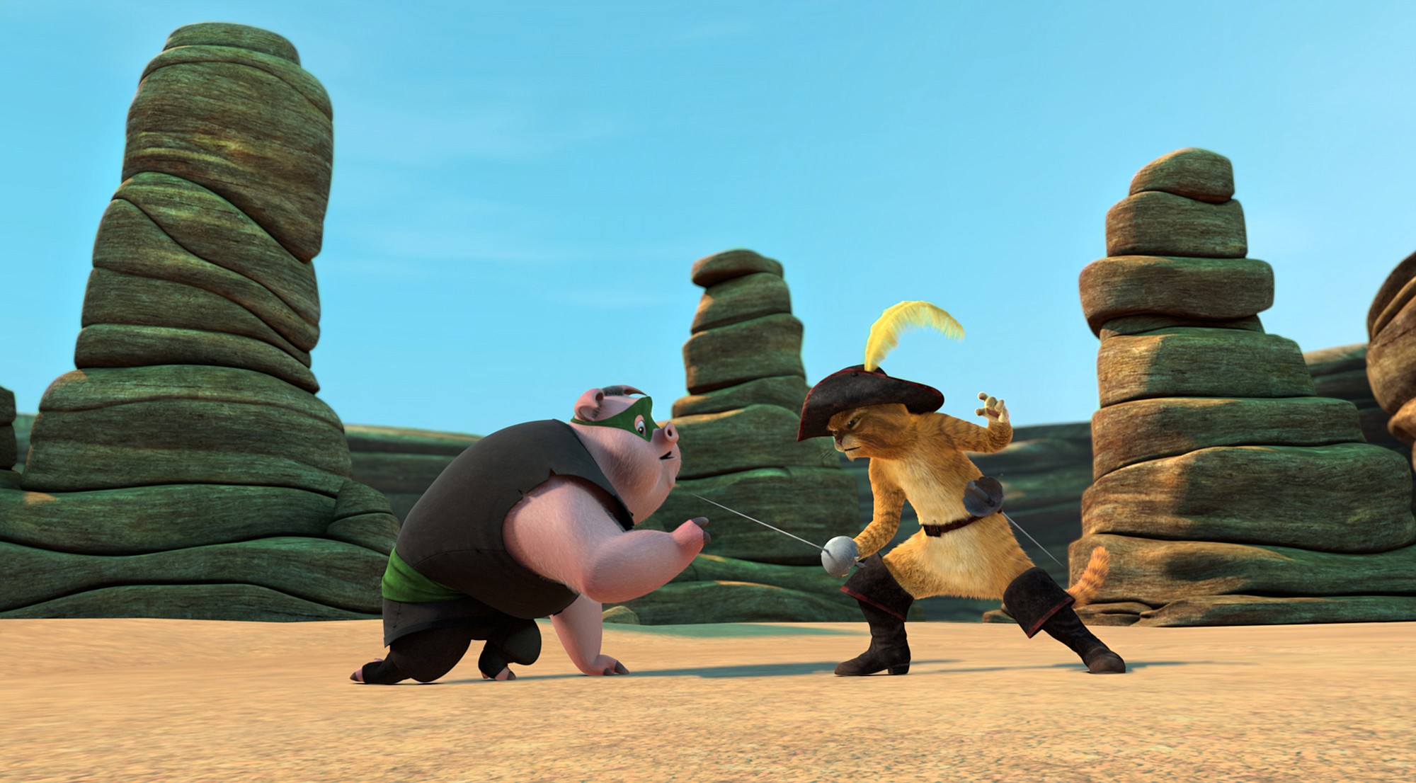 Tribune News Service
Puss in Boots faces off with a band of ninja pigs attempting to steal one of San Lorenzo's greatest treasures in &quot;Brothers,&quot; one of the first five episodes of DreamWorks Animation's &quot;The Adventures of Puss in Boots,&quot; an all-new Netflix original series.