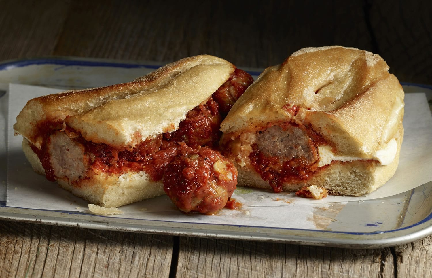 &quot;This doesn't exist in Italy,&quot; says chef Bob Kinkead, pointing to what's left of the saucy, gooey Campono Meatball Sub.