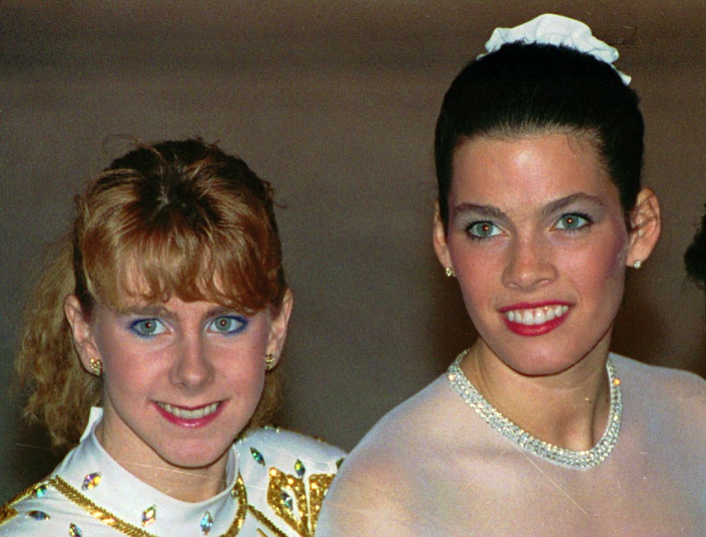 Associated Press files
Tonya Harding, left, and Nancy Kerrigan appear at the U.S. Figure Skating Championships in Orlando, Fla., on Jan. 12, 1992.