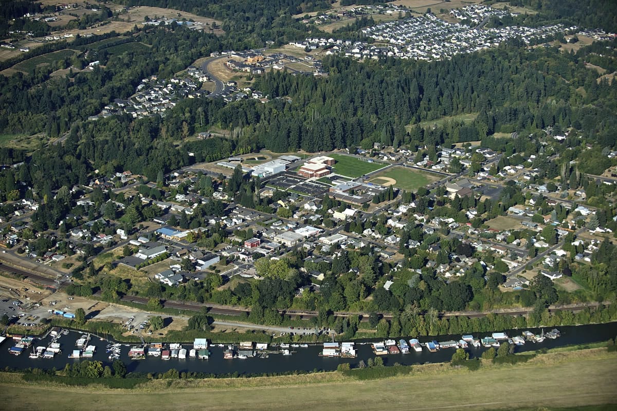 Ridgefield from the air looking east in September.