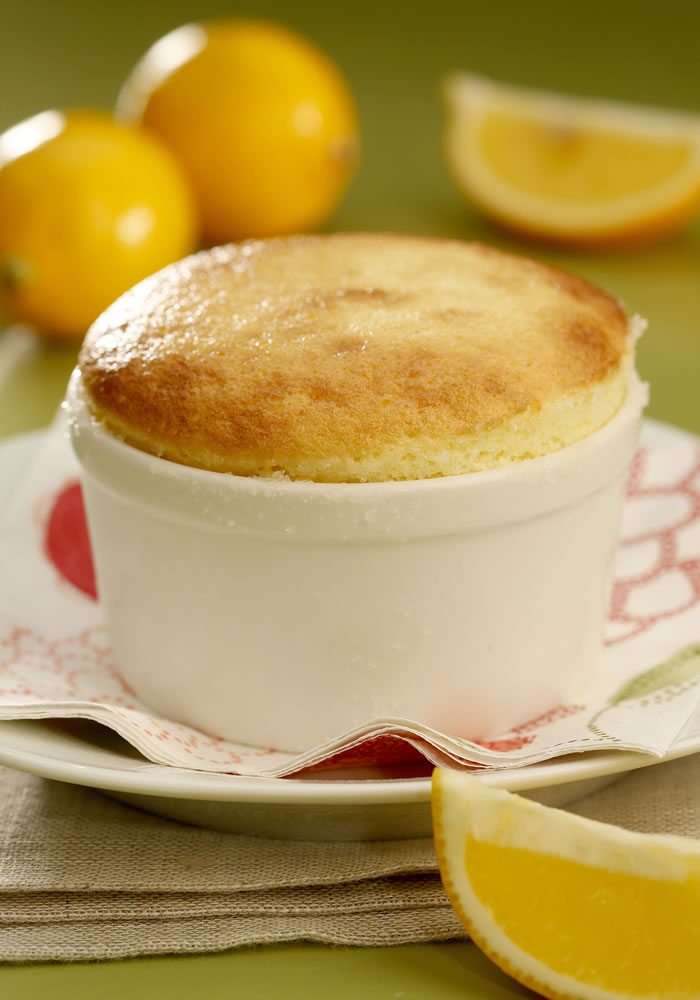 Meyer lemons have a unique sweet-tart flavor for individual lemon souffl?s.