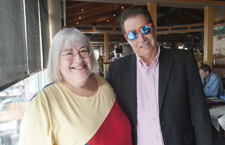 Deborah Hargin and Lou Brancaccio take in lunch at Beaches in Vancouver.