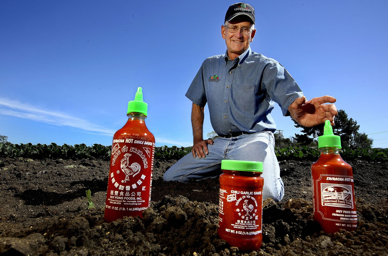 Craig Underwood grows 2,000 acres of peppers for Huy Fong Foods, maker of Sriracha sauce, in Moorpark, Calif.