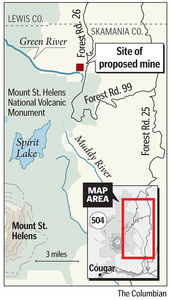 Proposed mine near Mount St.