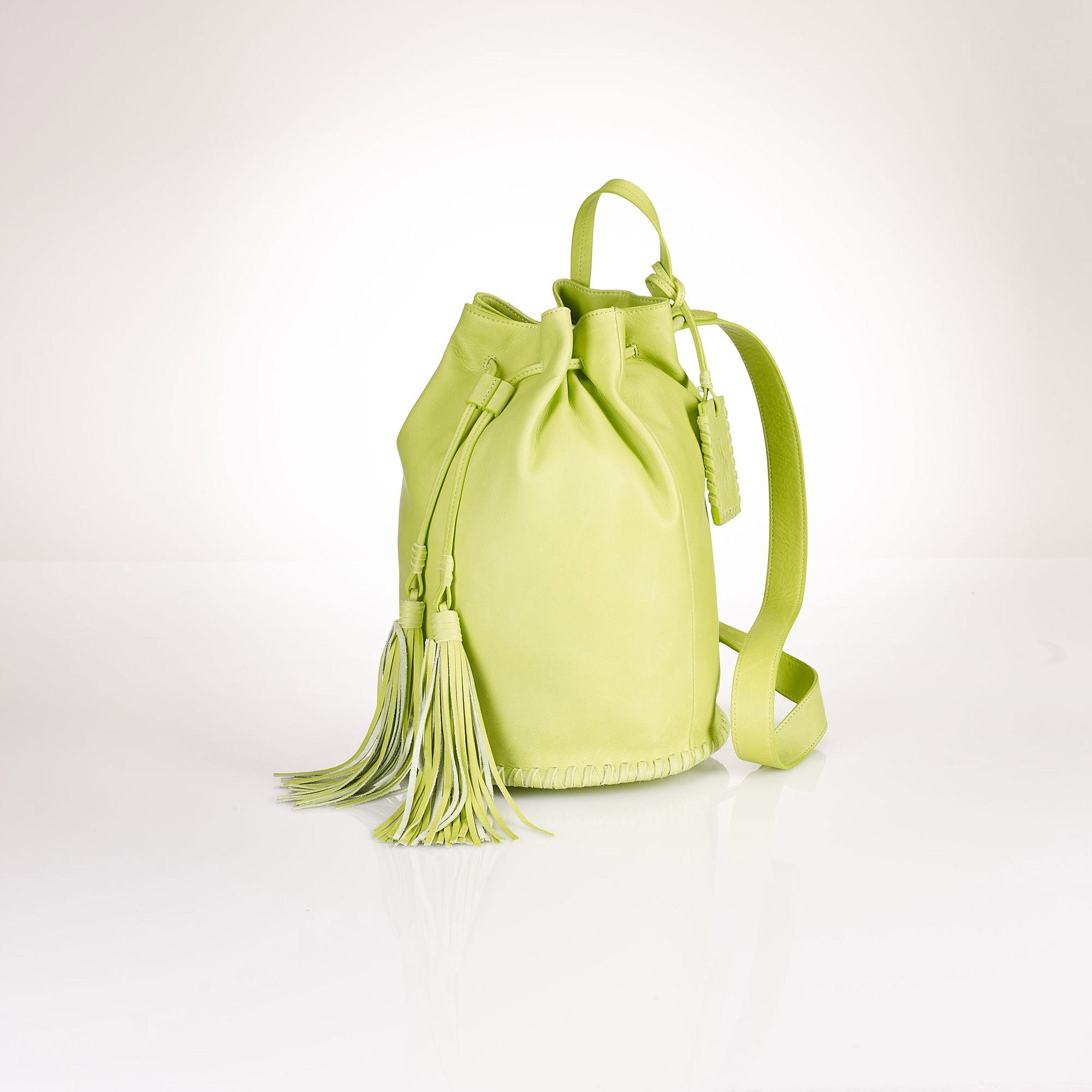 Ralph Lauren
Polo Ralph Lauren fringed drawstring backpack, $450 at ralphlauren.com.