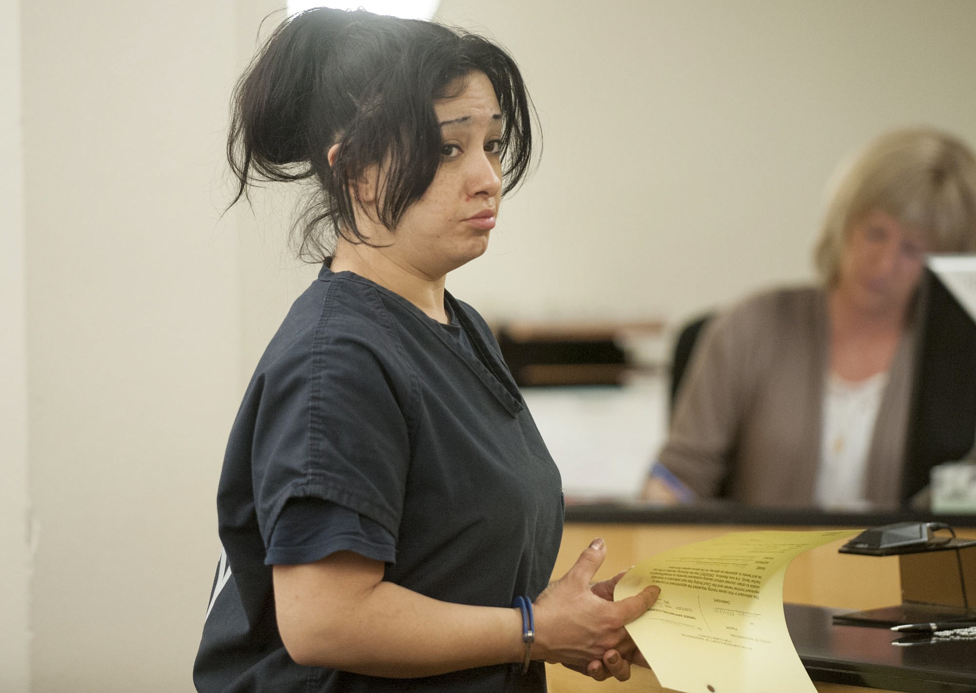 Marsha Perry, 36, makes her first appearance in Clark County Superior Court on April 27.