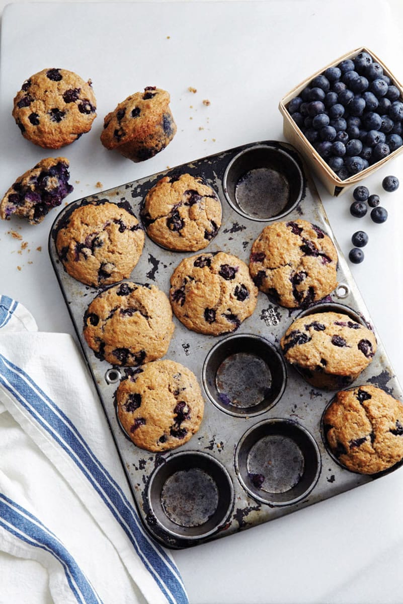 Blueberry Bran Muffins from &quot;Baking With Less Sugar&quot; by Joanne Chang.