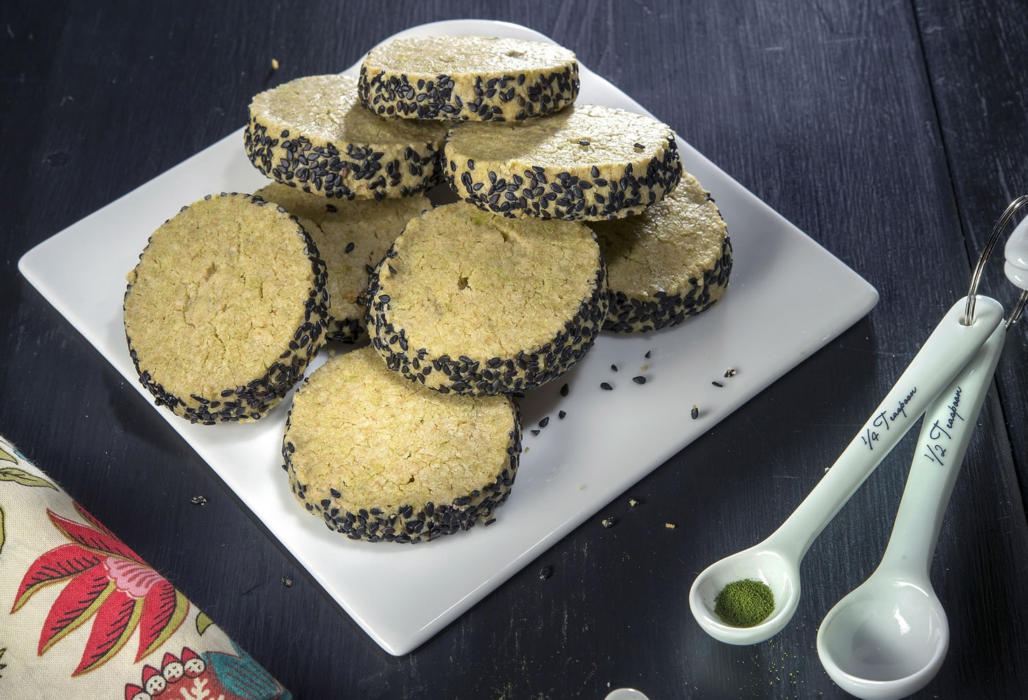 Green Tea Sesame Shortbread Cookie, from a recipe in &quot;Steeped: Recipes Infused With Tea,&quot; by Annelies Zijderveld.