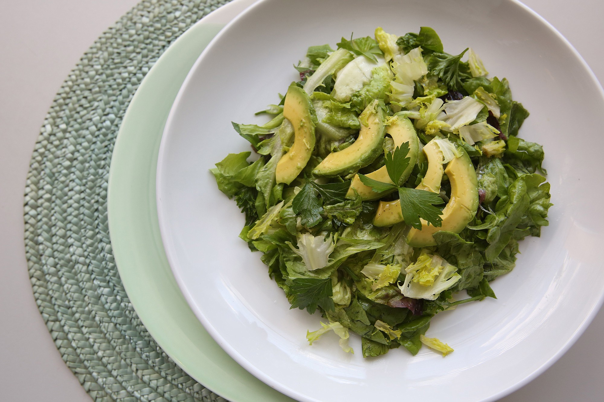 Fifty Shades of Greens Salad With Lime Vinaigrette.