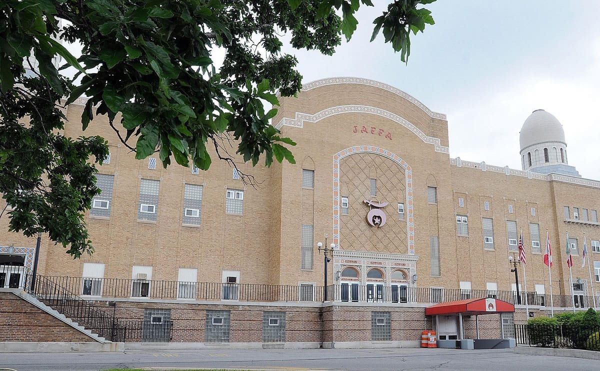 Altoonau2019s venerable Jaffa Shrine auditorium, seen June 20 is almost the same as it was when the Billy Graham Crusade came to town in June 1949.