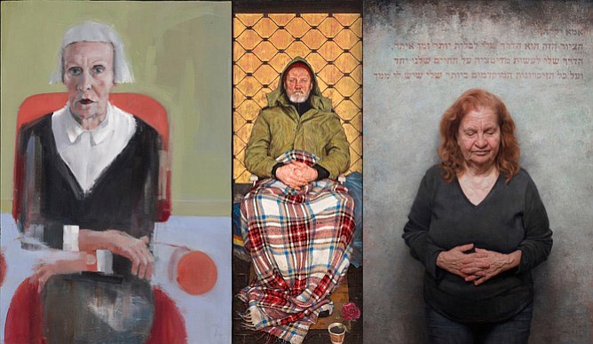 BP Portrait Award 2014 shortlisted entries, from left: Richard Twose, &quot;Jean Woods&quot;; Thomas Ganter, &quot;Man With a Plaid Blanket,&quot;; David Jon Kassan, &quot;Letter to My Mom,&quot; 2013.