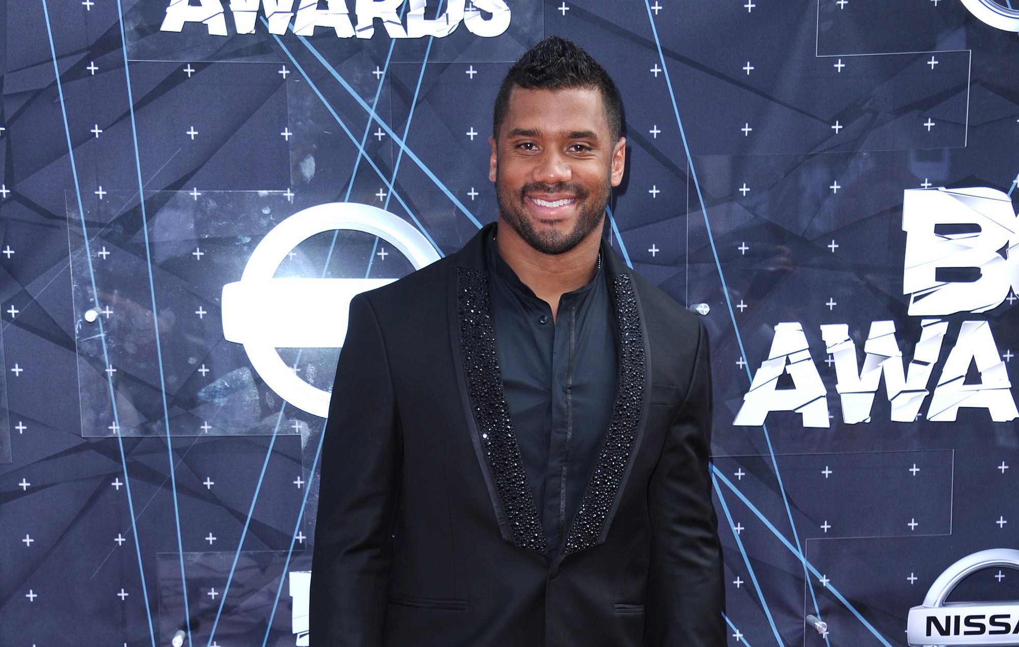 Russell Wilson arrives at the BET Awards at the Microsoft Theater on Sunday, June 28, 2015, in Los Angeles.
