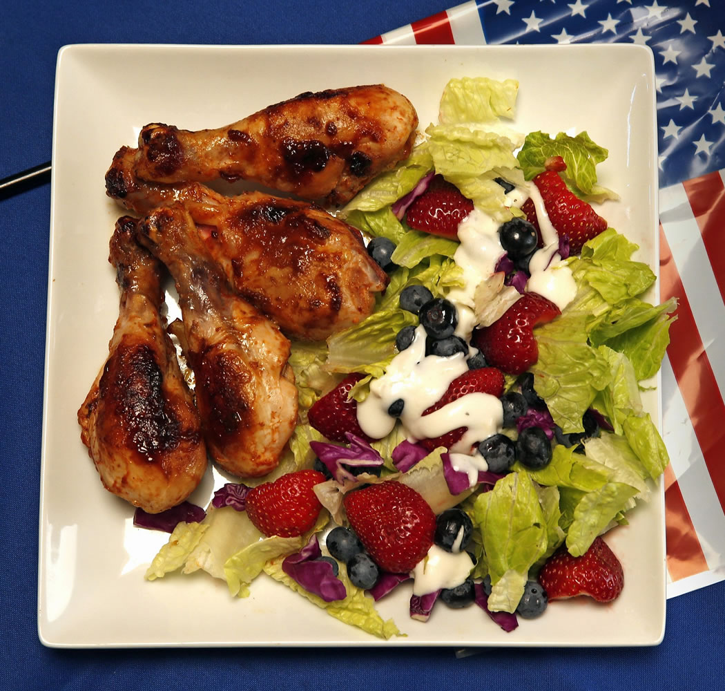 Kick up the heat with Buffalo chicken legs with blue cheese salad for a fast recipe.