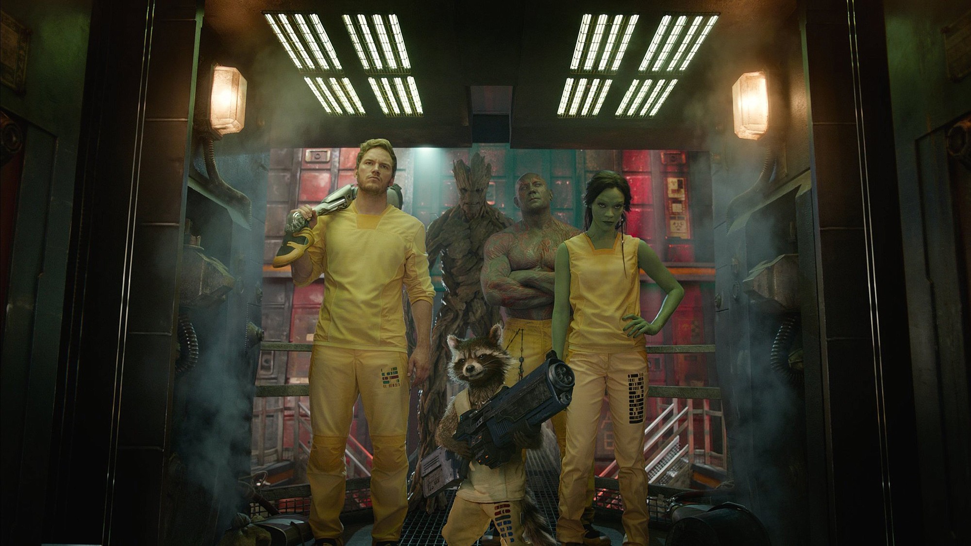 Marvel
Marvel's &quot;Guardians of the Galaxy&quot; are Chris Pratt, from left, Groot (voiced by Vin Diesel), Rocket Raccoon (voiced by Bradley Cooper), Dave Bautista and Zoe Saldana.