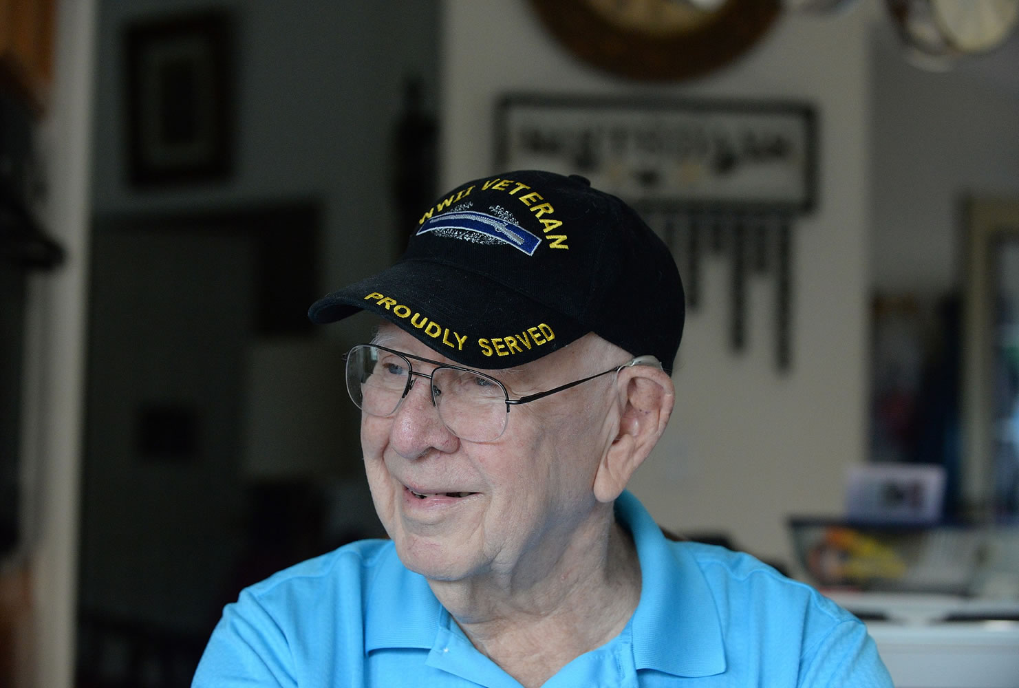 World War II veteran Bernie Hulse recalls how a helicopter launch off his ship in 1945 didn't work out so well.