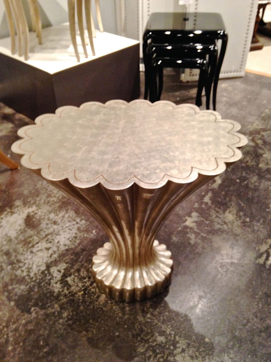 This scalloped end table by Alden Parkes is as much a work of art as a classic Greek column, but rather than holding up the Parthenon, it will hold your drink.