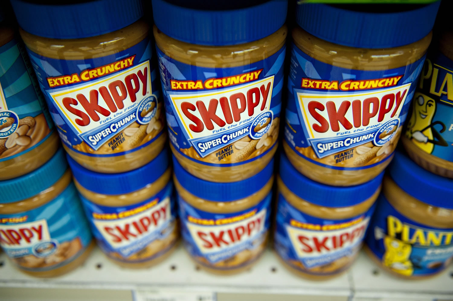 Hormel has seen price decreases and sales volume gains in its peanut-butter category, allowing it to invest more in developing new items and a Skippy television and digital ad campaign this fall -- the first major advertising for the brand since 2005. Shown, Skippy peanut butter  in a supermarket in Princeton, Illinois, last year. Illustrates PEANUT-BUTTER (category f) by Leslie Patton (C) 2014, Bloomberg News. Moved Monday, September 29, 2014.
