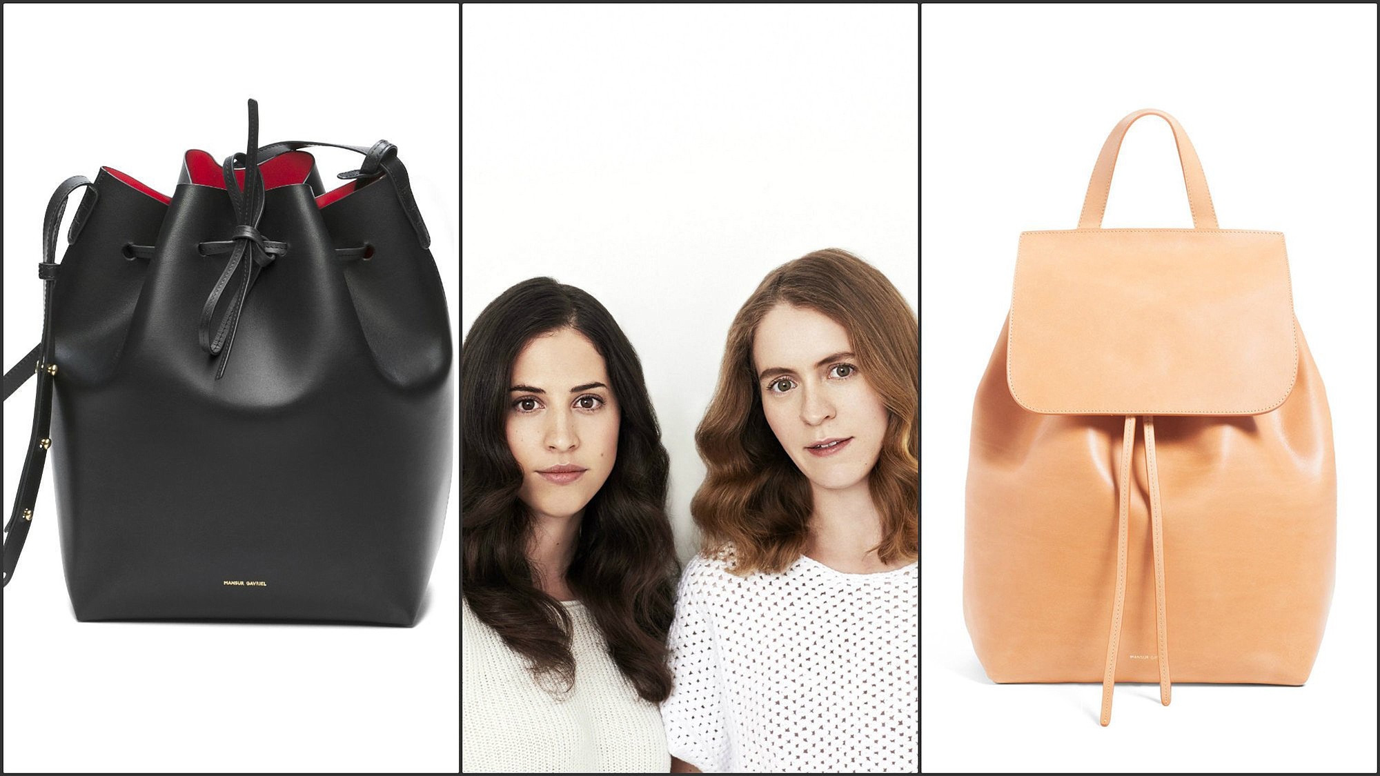 A bucket bag, left, and a backpack from Mansur Gavriel, a label that caters to women who want luxe and value without glaring logos or labeling.