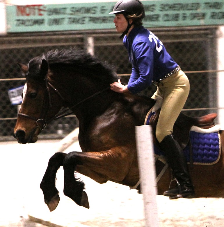Patrizia Grumboeck, an exchange student from Austria, placed 4th in an equestrian meet in Spanaway.