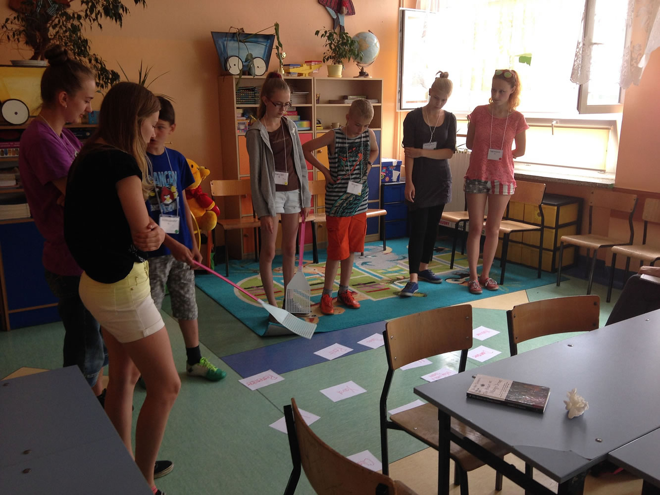 High school students enjoy new, interactive ways of learning during English camp this past summer.