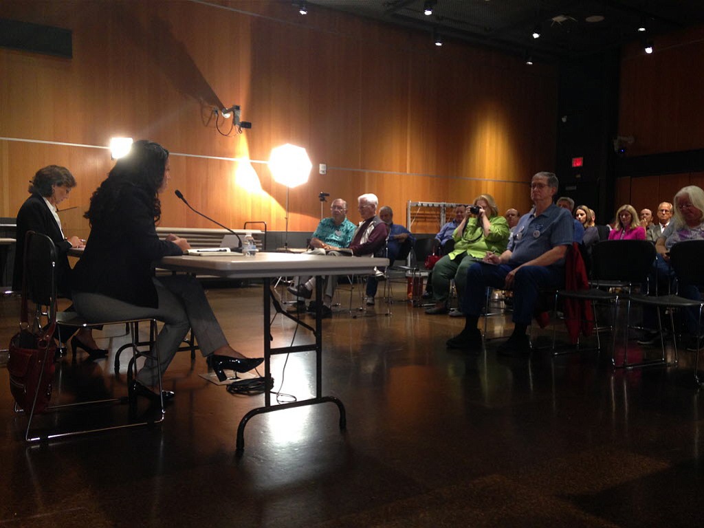 Candidates for 17th District House Position 1 -- Republican Lynda Wilson, left, and Democrat Monica Stonier -- share their views during a candidate forum Thursday at Vancouver Community Library. Wilson and Stonier are in a competitive race.