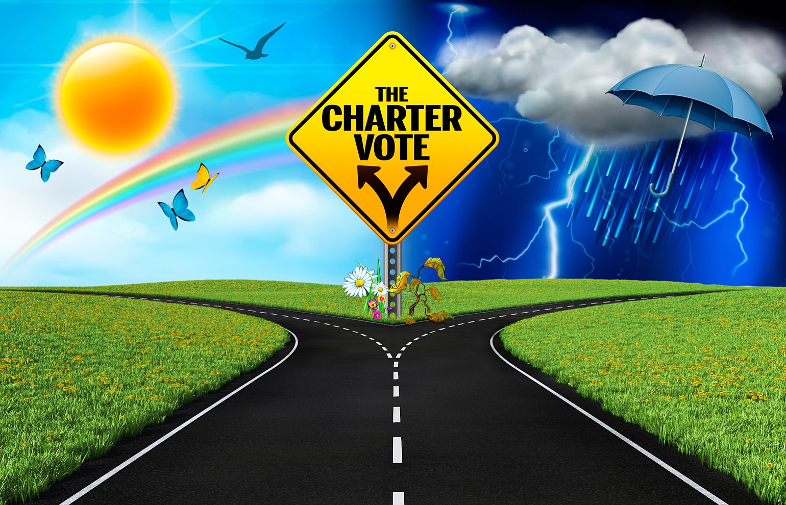 The upcoming charter won't likely be the difference between sunny and stormy days.