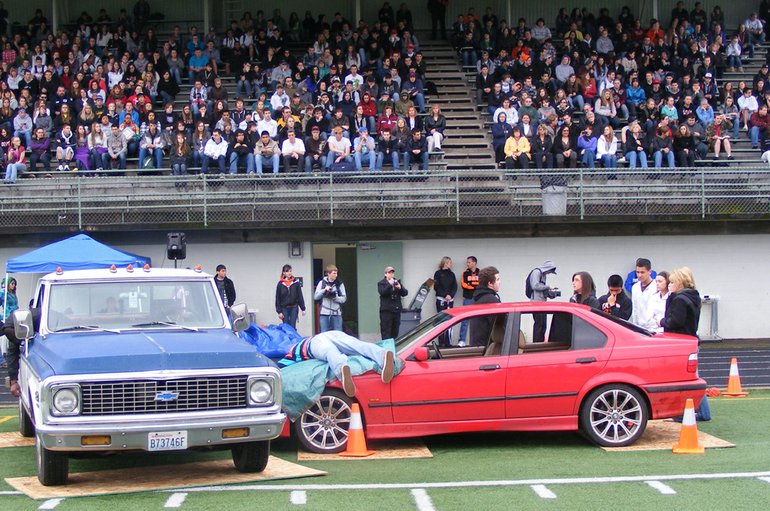 Students at Battle Ground High School got a graphic portrayal of the dangers of driving under the influence.