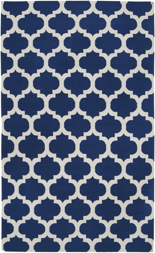 wayfair.com
Surya Frontier Mediterranean Blue/Winter White Rug: This handmade Indian wool rug was flat woven and can be used indoors or outdoors.