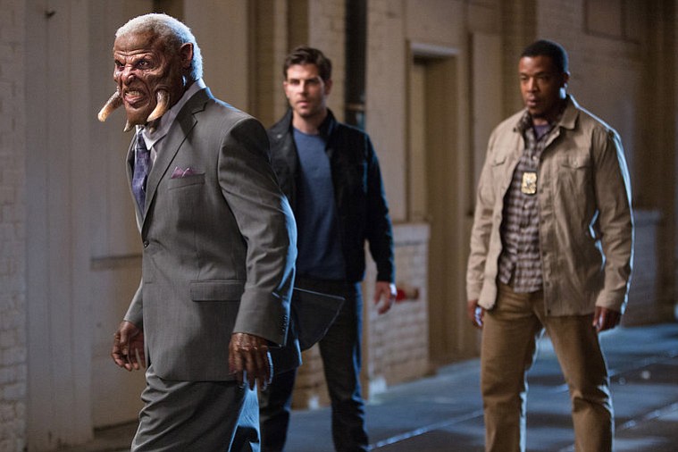 David Giuntoli, center, and Russell Hornsby, right, face off with the monster of the week on tonight's episode of &quot;Grimm.&quot;