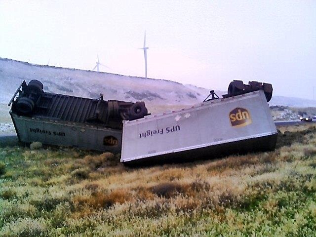 A Vancouver driver reportedly rolled a UPS double tractor-trailer in Oregon.