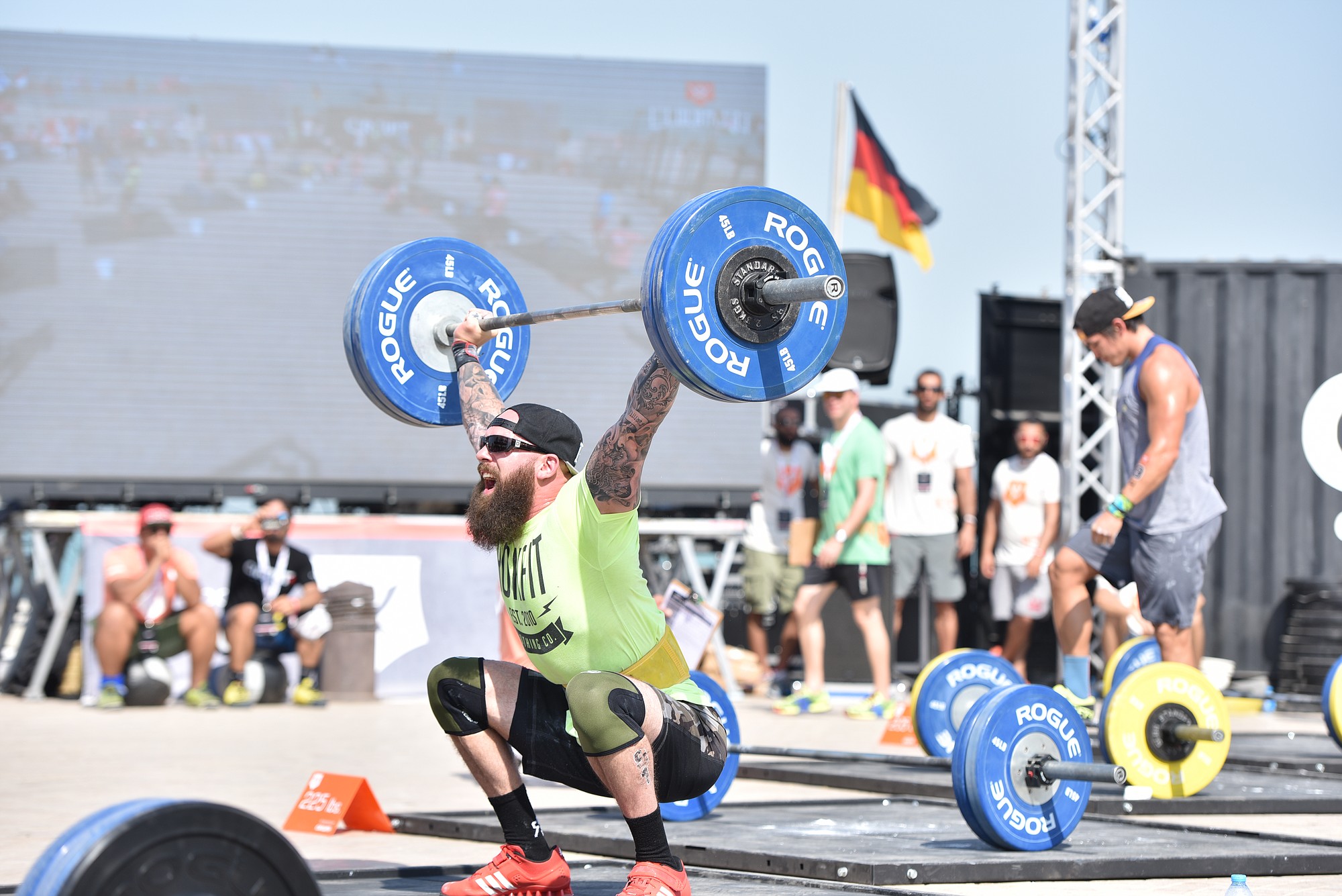 Former Evergreen running back Taylor Rank competes in the Battle of the East CrossFit event in Kuwait.