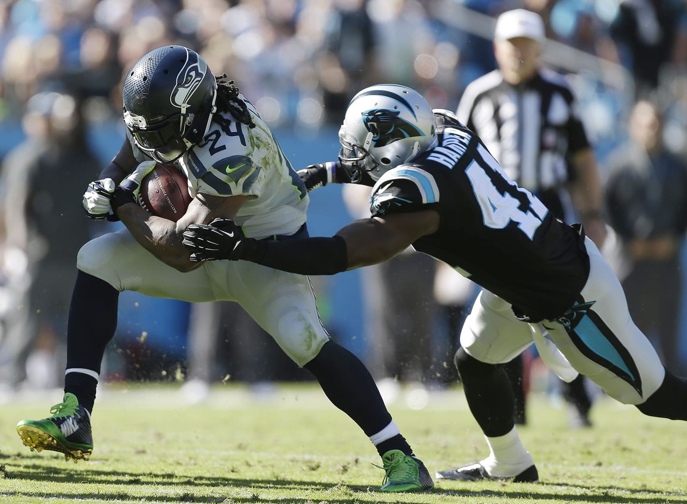 No. 1 - Seattle must run against Carolina's ailing defensive front. The bedrock of the Seahawks offense is Marshawn Lynch's running game. In Carolina, Seattle faces a team that allows 5.0 yards per rush between the tackles, the worst in the NFL.