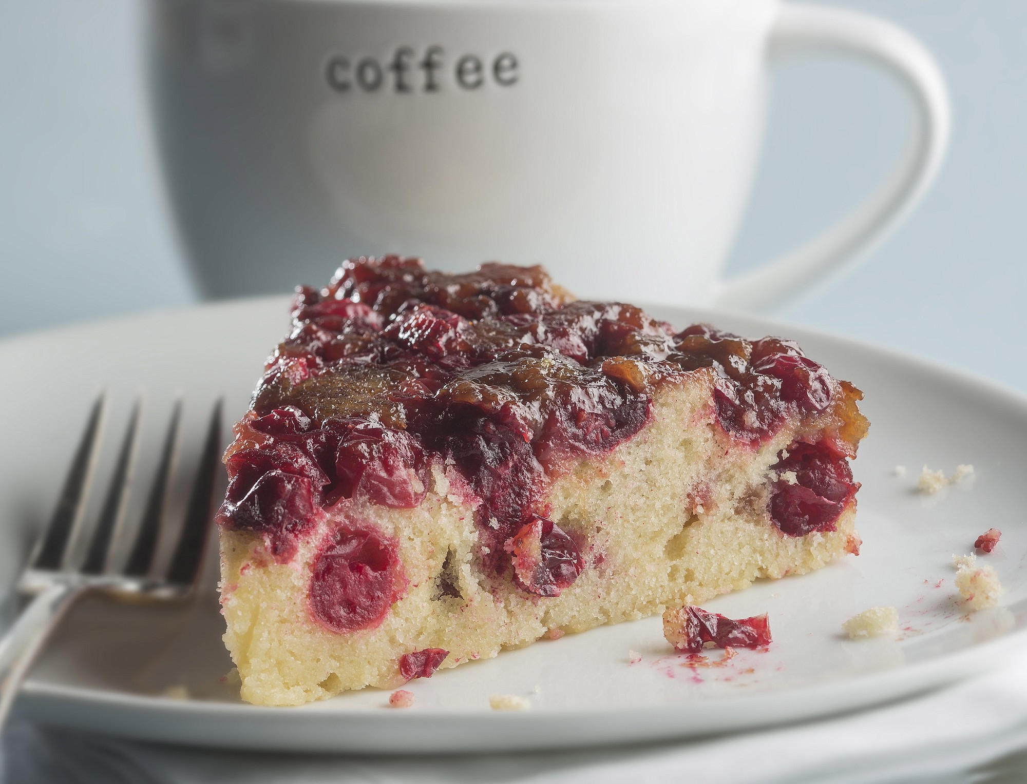 Cranberries and oranges come together in this upside-down cake.