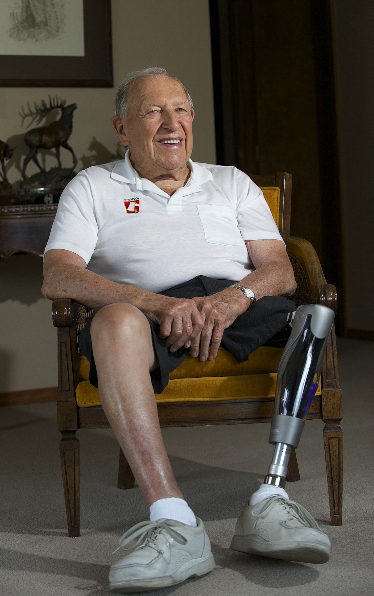 Dale Bowlin, a WWII POW, poses for a portrait at his Fishers Landing home Sept.
