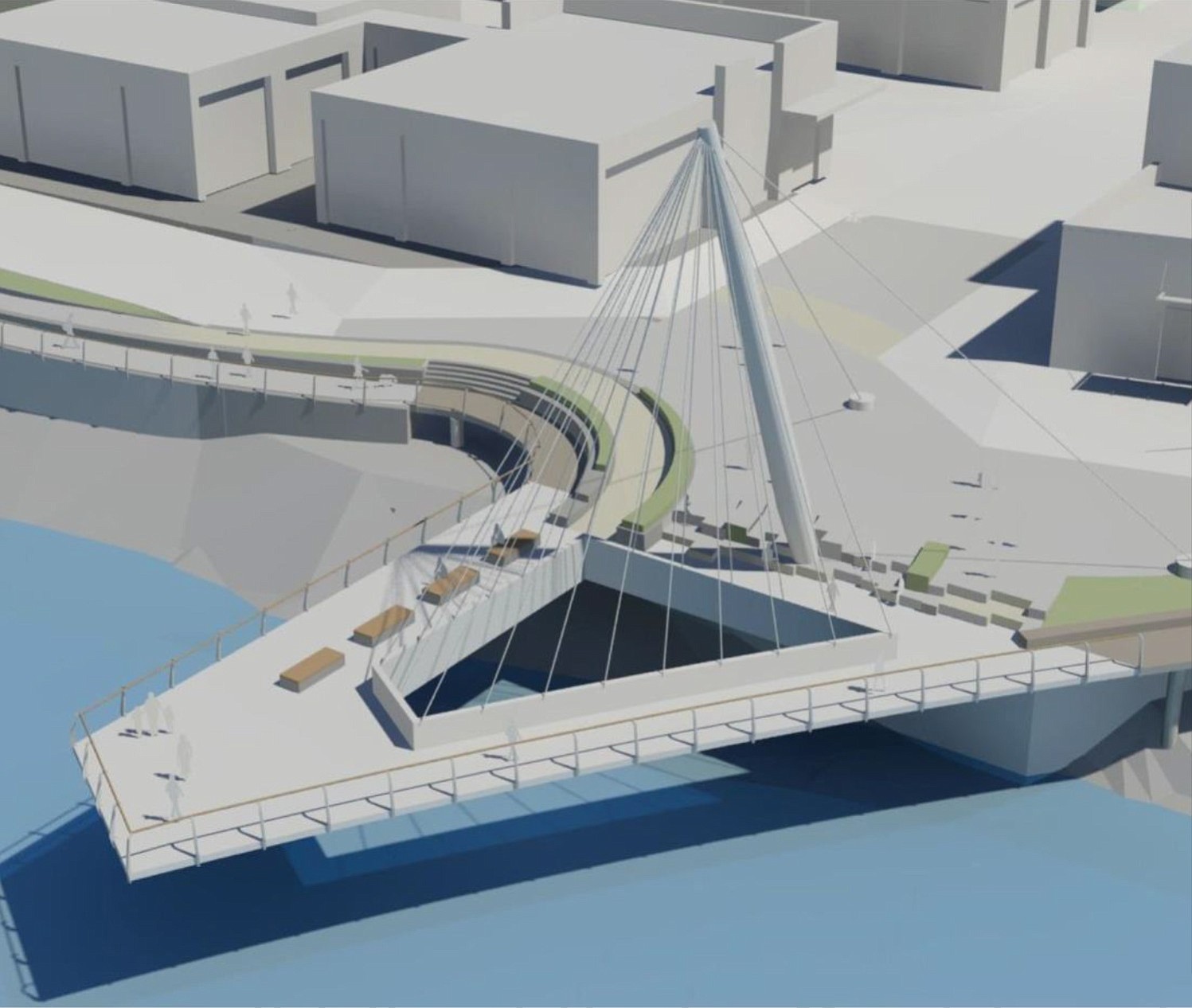 Courtesy of Larry Kirkland
A suspended pier on Vancouver's waterfront would have a surface 19 to 20 feet above the Columbia River.