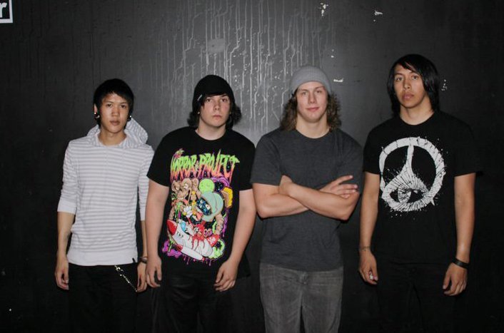 Above the Broken band members, from left, Vinny Win, 20, Michael Shaffer, 20, Logan Cheshier, 19, and Serafin Lara, 23.