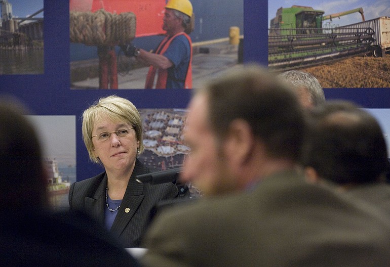 U.S. Sen. Patty Murray learns about benefits already felt from a $190 million project, due to be completed this year, to deepen the Columbia River's shipping channel for bigger ships.