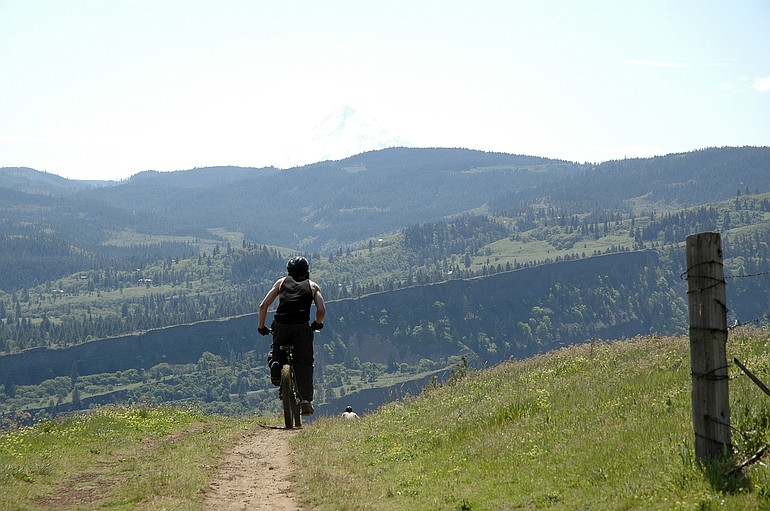 Mountain bike riders, equestrians and hikers all share portions of the Forest Service property at Catherine Creek, Coyote Wall and Burdoin Mountain.
