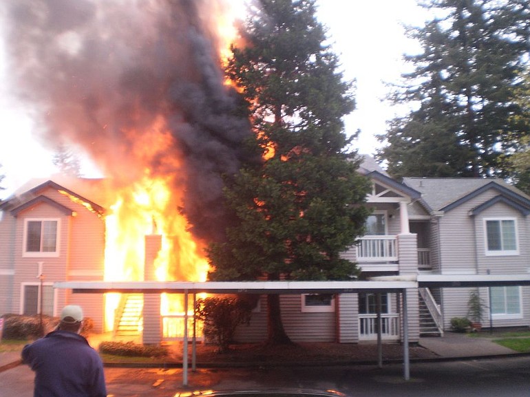 The fire at the Autumn Chase Apartments, 11301 N.E.
