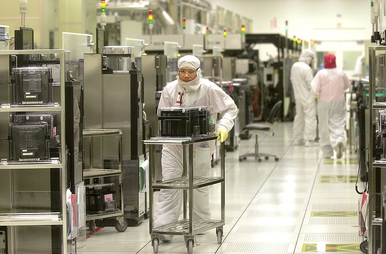 Clark County semiconductor manufacturers, such as Wafertech in Camas, are operating at full capacity due to rising global chip sales.