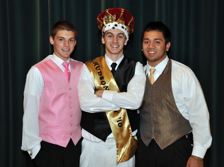 The top 3: Mr. Hudson's Bay 2010 contestants Cameron Falkner, from left, third place; Gabe Foster, Mr.