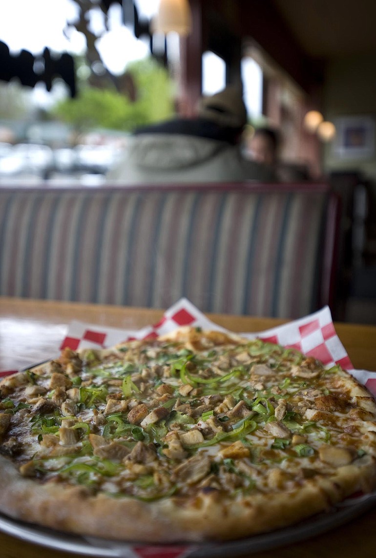 One of the specialties at Andrew's Pizza in Stevenson is the Thai Peanut Pizza.