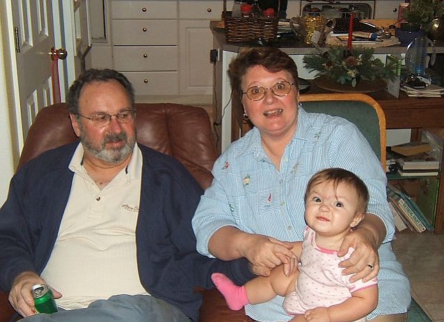 Roger, Sally and 1-year-old granddaughter Breilla Jacob, in a photo taken around Christmas 2006.