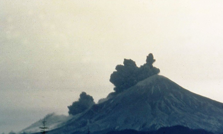 Ed Hinkle of Battle Ground captured this image of the initial outburst in the May 18, 1980, eruption of Mount St.