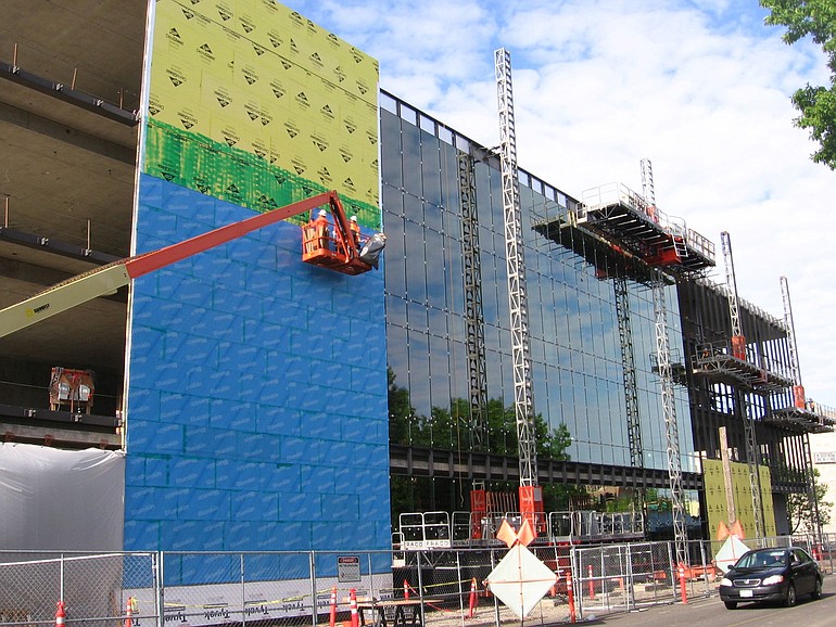 Between 60 and 65 workers are helping construct the new library in downtown Vancouver.